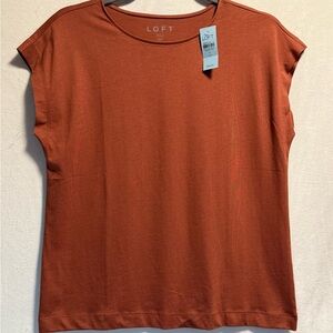 LOFT Women's Burnt Orange Short Sleeve Top